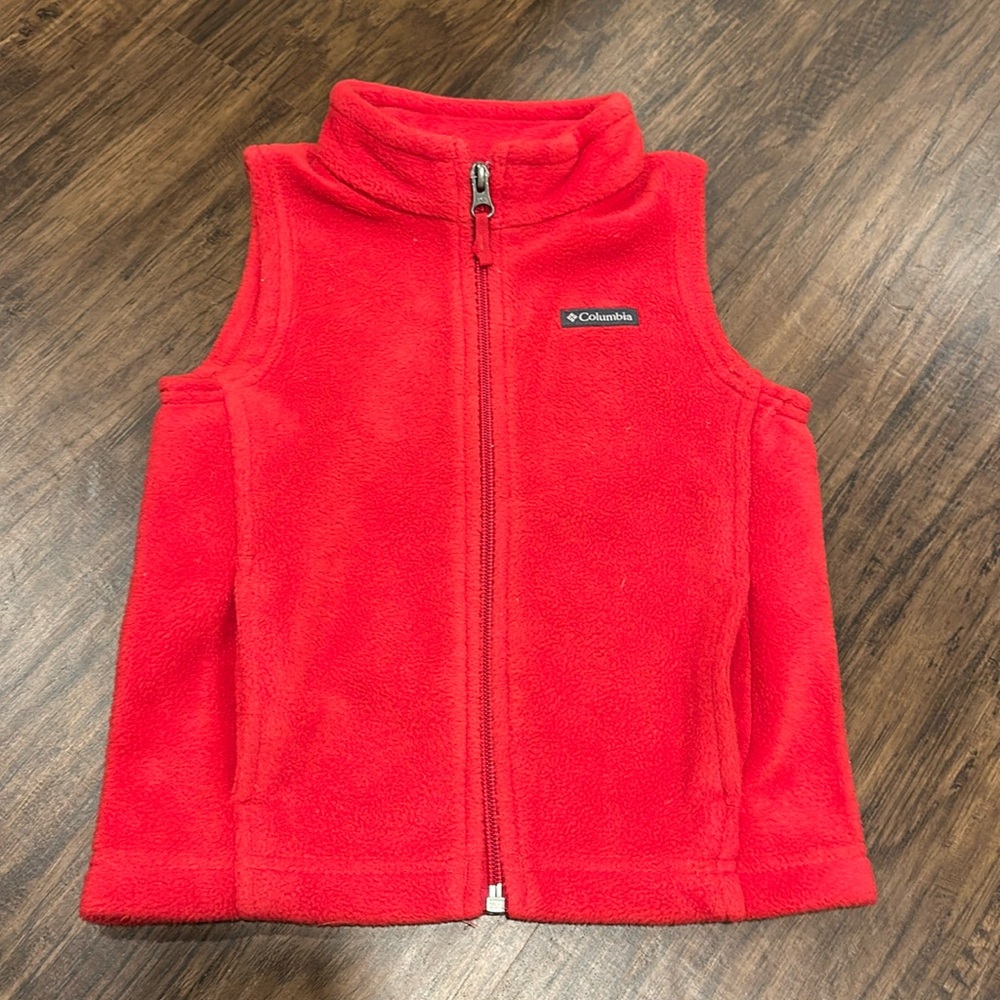 Columbia Kids Sleeveless Fleece Full Zip Red 4T
